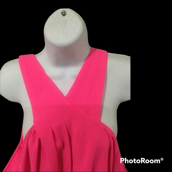 Rachel Roy Curvy April Neon Pink Halter Top - Picture 4 of 9